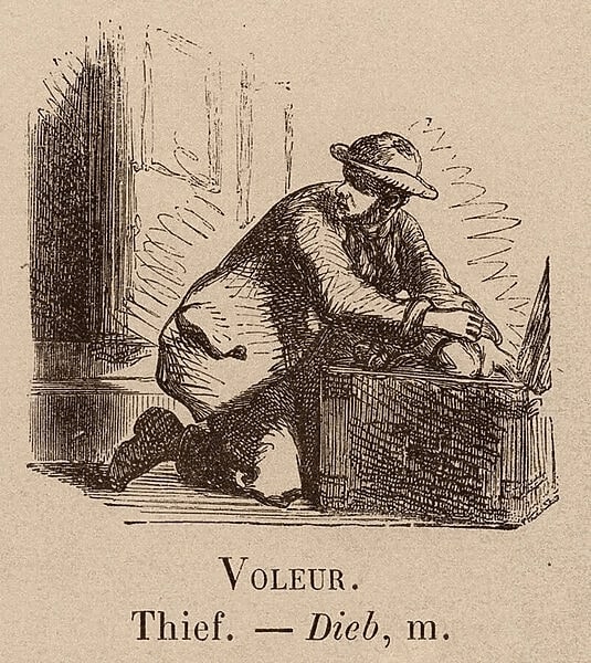 Man hiding something inside a chest.